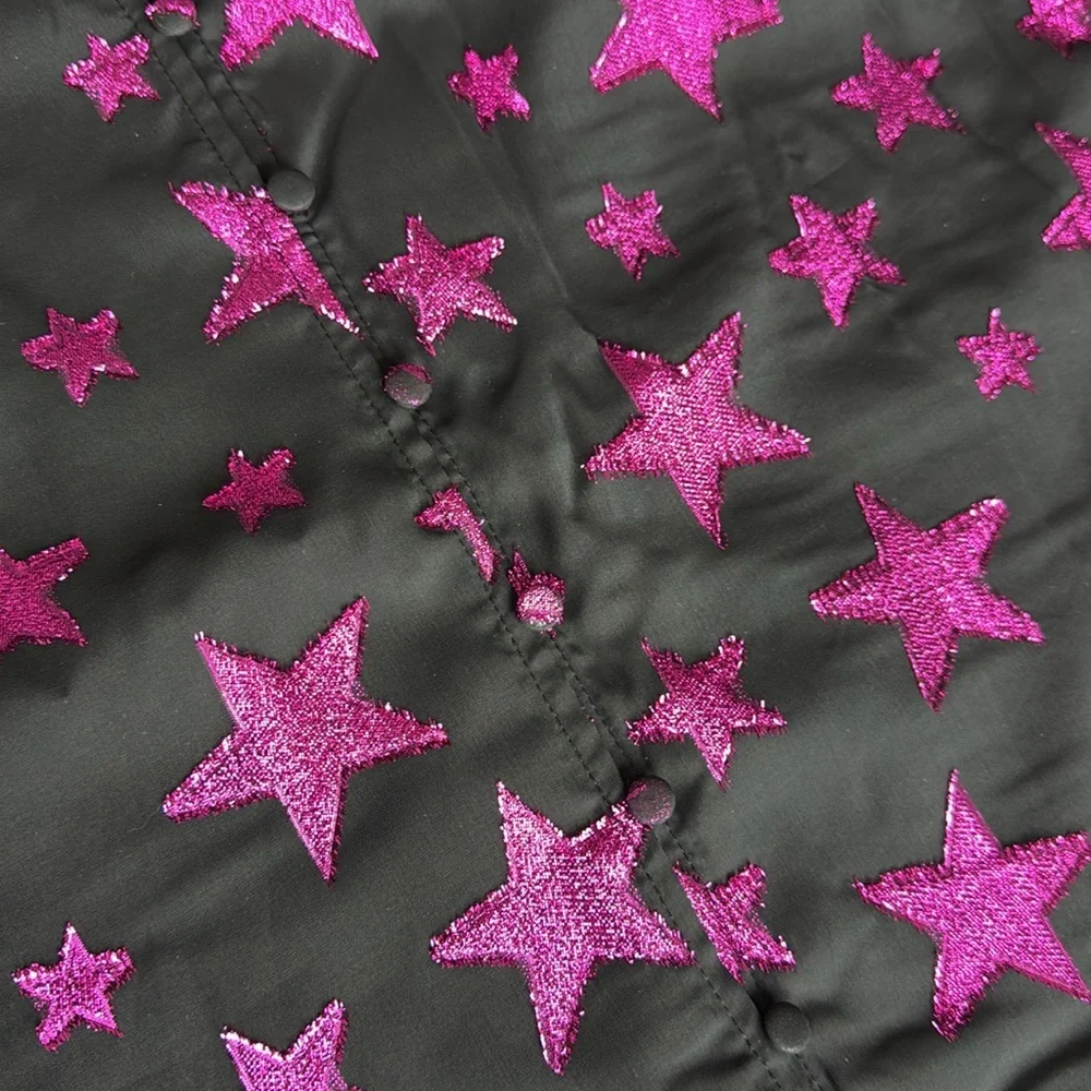 Buddy Love Haddie Celestial Top NWT
Size XL Black and Hot Pink Stars - Picture 6 of 6
